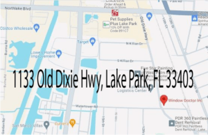 Map of Palm Beach County Location for Window Repair Near Me 1133 Old Dixie Hwy STE 7, Lake Park, FL 33403